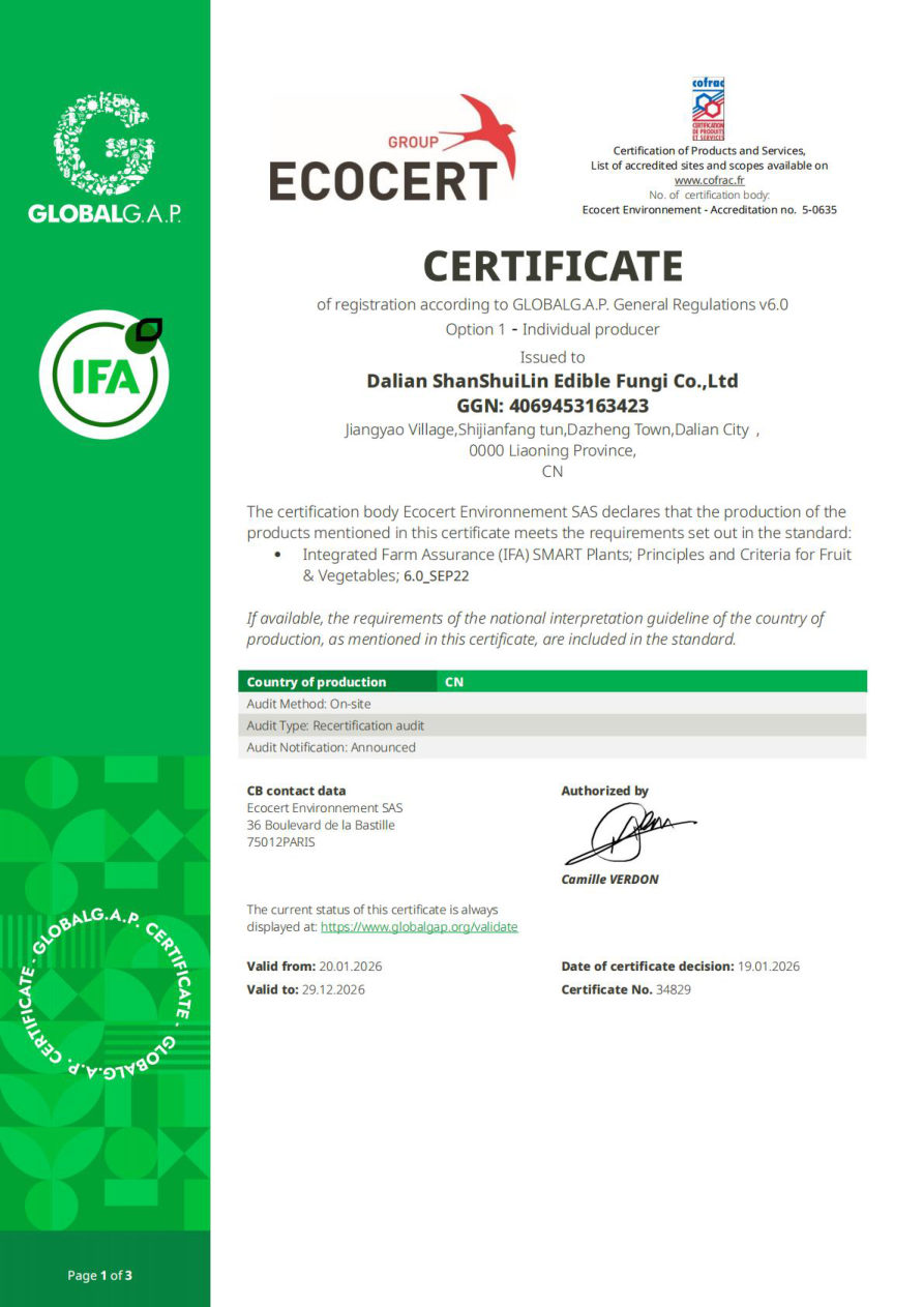 GLOBALG.A.P. IFA certificate